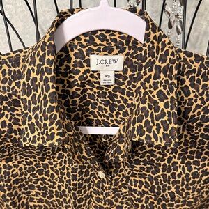 J. Crew XS Women’s  Cheetah Animal Print button down Shirt